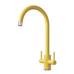 ETAL Sorrento Twin Lever Kitchen Mixer Tap Matt Yellow