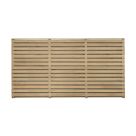 Forest  Double-Slatted  Fence Panels Natural Timber 6' x 3' Pack of 4
