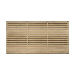 Forest  Double-Slatted  Fence Panels Natural Timber 6' x 3' Pack of 4