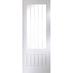 Jeld-Wen  1-Semi-Translucent Light Primed White Wooden 1-Panel Cottage Internal Door 1981mm x 838mm