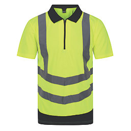 Regatta Pro Hi-Vis Polo Shirt Yellow / Navy XX Large 50" Chest