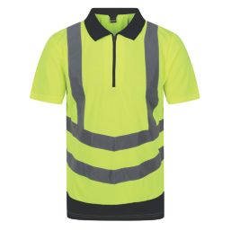 Regatta Pro Hi-Vis Polo Shirt Yellow/Navy 2X Large 50" Chest