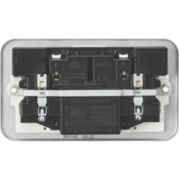 Knightsbridge  13A 2-Gang SP Switched Metal Clad Socket + 4.0A 20W 2-Outlet Type A & C USB Charger with White Inserts