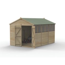 Forest Beckwood 8' x 11' 6" (Nominal) Apex Shiplap Timber Shed with Base