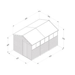 Forest Beckwood 8' x 11' 6" (Nominal) Apex Shiplap Timber Shed with Base
