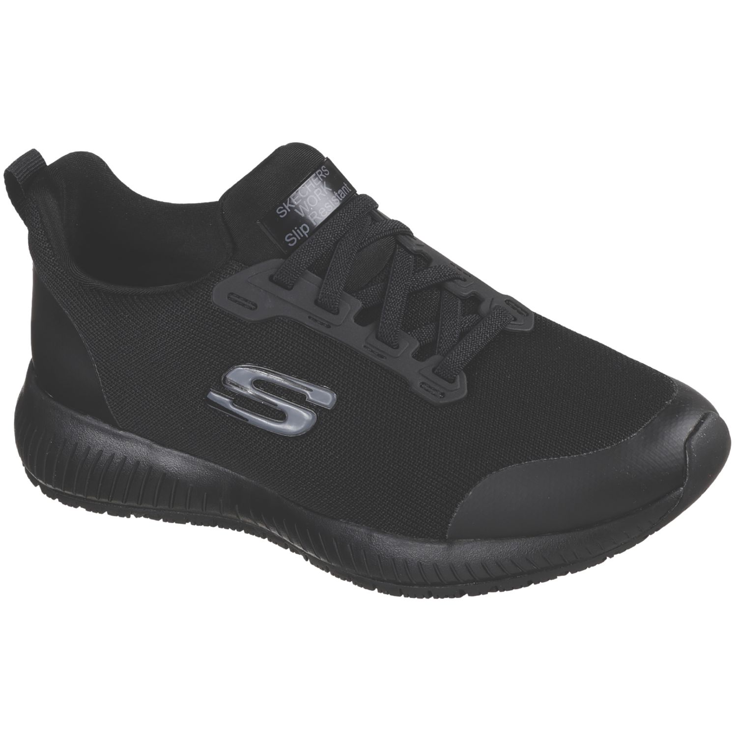 Skechers Squad SR Size 7 Womens Black Slip-On Occupational Work Trainers (283XT)