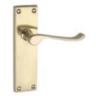Smith & Locke  Fire Rated Latch Door Handles  Pair Polished Brass
