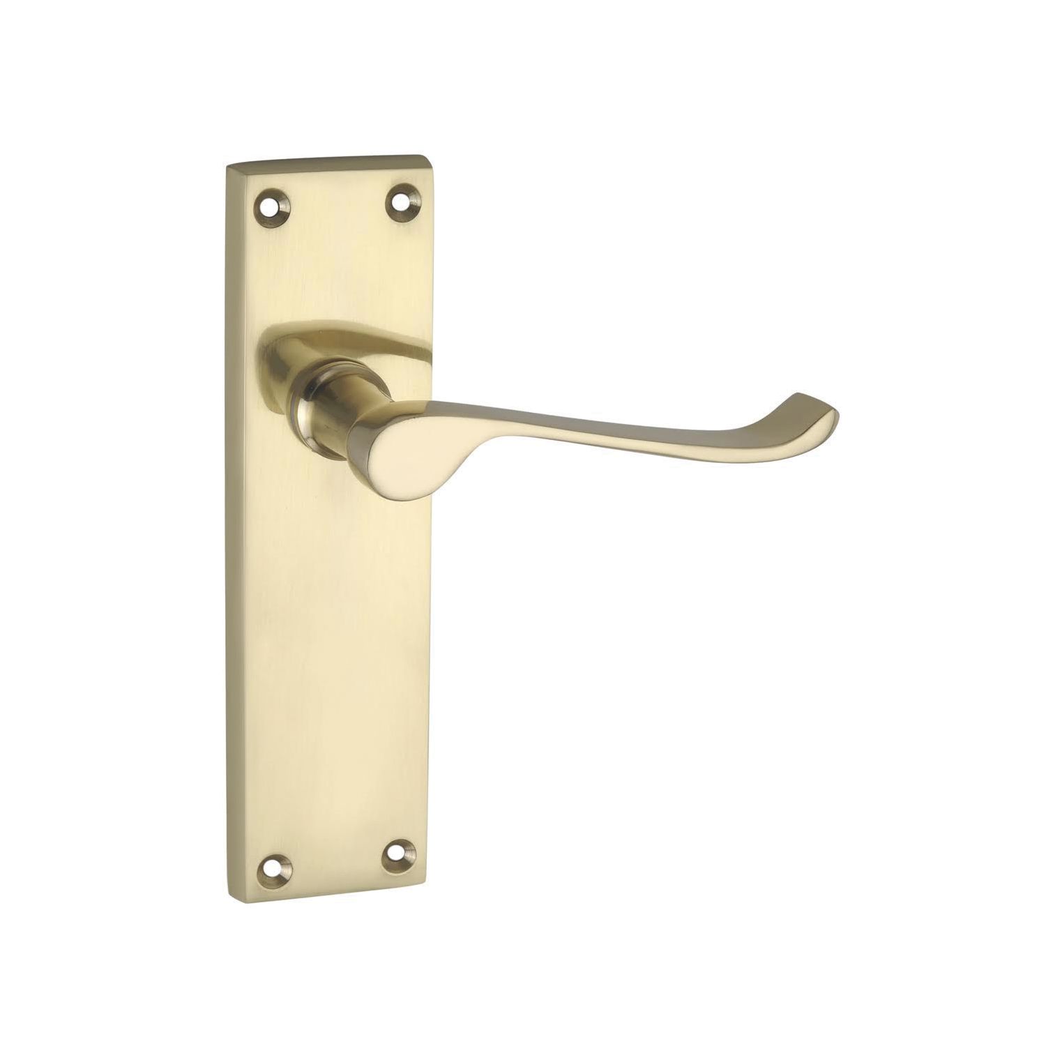 Smith & Locke Fire Rated Latch Door Handles Pair Polished Brass (2840P)