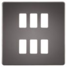 Knightsbridge  6-Module Grid Faceplate Black Nickel