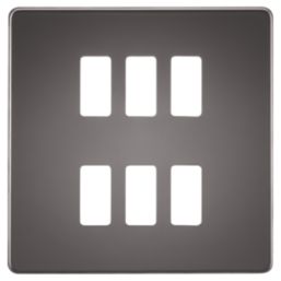 Knightsbridge  6-Module Grid Faceplate Black Nickel