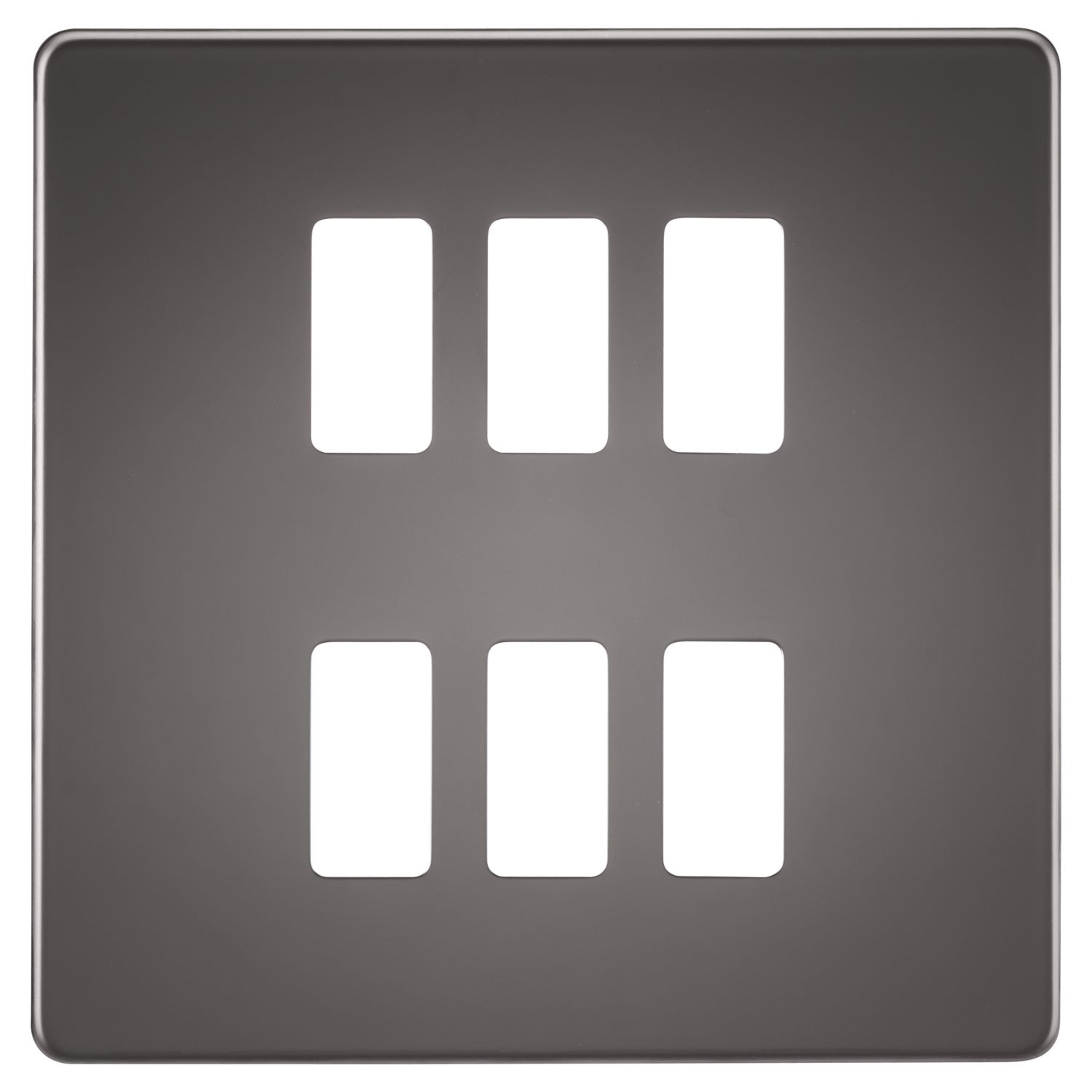Knightsbridge 6-Module Grid Faceplate Black Nickel (284CR)