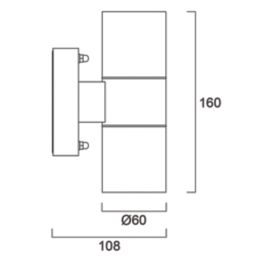 Sylvania Yourhome Sylwall Outdoor Up & Down Wall Light Black