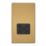 Varilight  1-Gang Dual Voltage Shaver Socket 115V Brushed Brass with Black Inserts