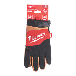 Milwaukee Hybrid Leather Gloves Black / Brown X Large