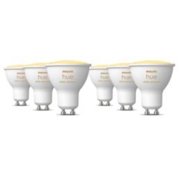 Philips Hue GU10 LED Smart Light Bulb 5W 350lm 6 Pack - Screwfix