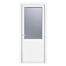 Crystal  1-Panel 1-Obscure Light Right-Hand Opening White uPVC Back Door 2090mm x 890mm
