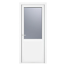 Crystal  1-Panel 1-Obscure Light Right-Hand Opening White uPVC Back Door 2090mm x 890mm