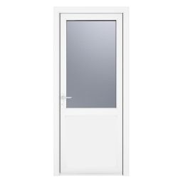 Crystal  1-Panel 1-Obscure Light Right-Handed White uPVC Back Door 2090mm x 890mm