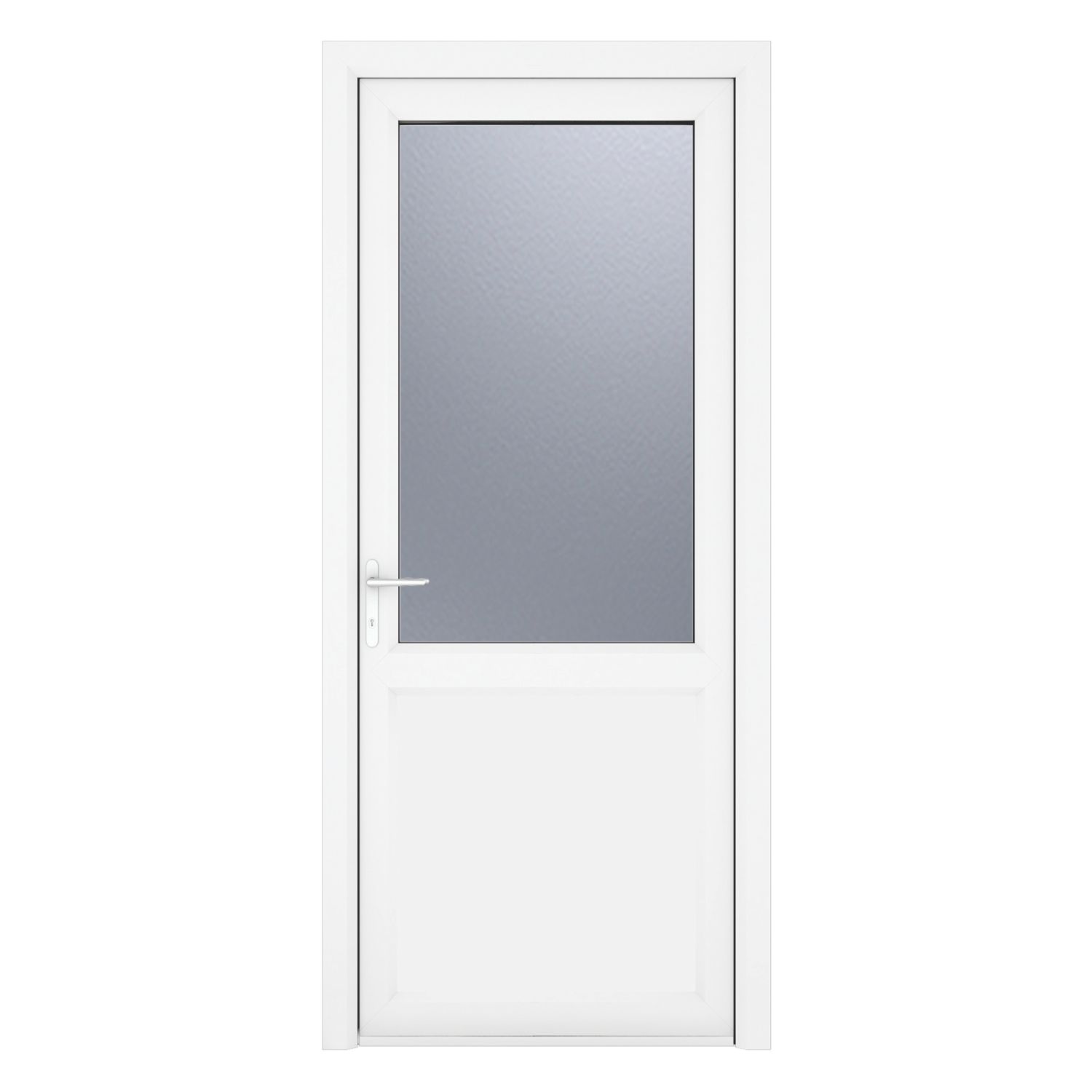 Crystal 1-Panel 1-Obscure Light Right-Handed White uPVC Back Door 2090mm x 890mm (284KF)