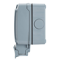 Contactum SRA4900 IP66 13A 2-Gang 2-Pole Weatherproof Outdoor Switched Passive RCD Latching Socket
