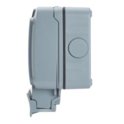 Contactum  IP66 13A 2-Gang 2-Pole Weatherproof Outdoor Switched Passive RCD Latching Socket