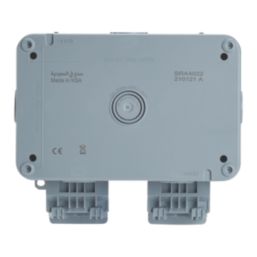 Contactum  IP66 13A 2-Gang 2-Pole Weatherproof Outdoor Switched Passive RCD Latching Socket