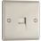 British General Nexus Metal Slave Telephone Socket Pearl Nickel with Colour-Matched Inserts