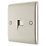 British General Nexus Metal 1-Gang Slave Telephone Socket Pearl Nickel with Colour-Matched Inserts
