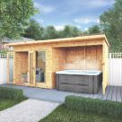 Mercia Maine 15' 6" x 6' (Nominal) Pent Timber Summerhouse with Patio Area