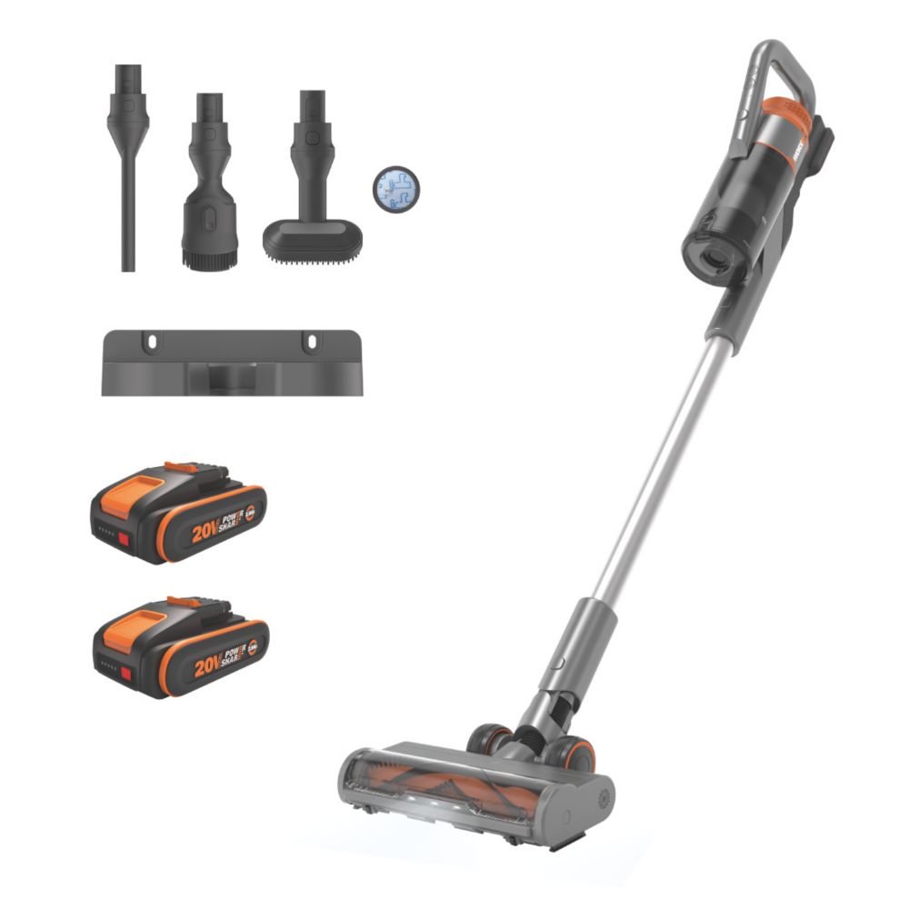 Worx WX038 20V 2 x 2.0Ah Li-Ion PowerShare Cordless Stick Vacuum Cleaner