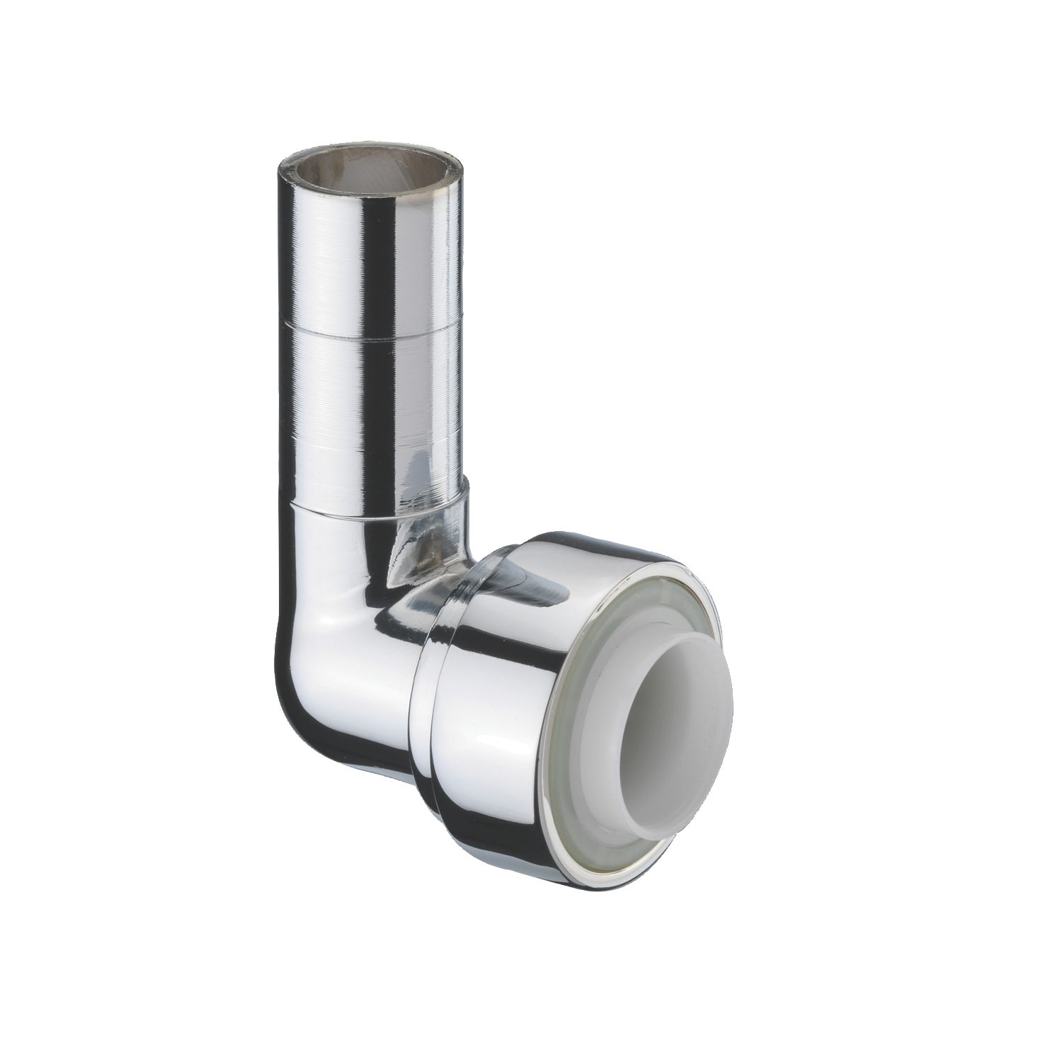 Pegler Terrier Chrome-Plated Brass Push-Fit Reducing 90° Elbow F 10mm x M 15mm (28509)