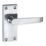 Smith & Locke  Fire Rated Latch Door Handles Pair Satin Chrome