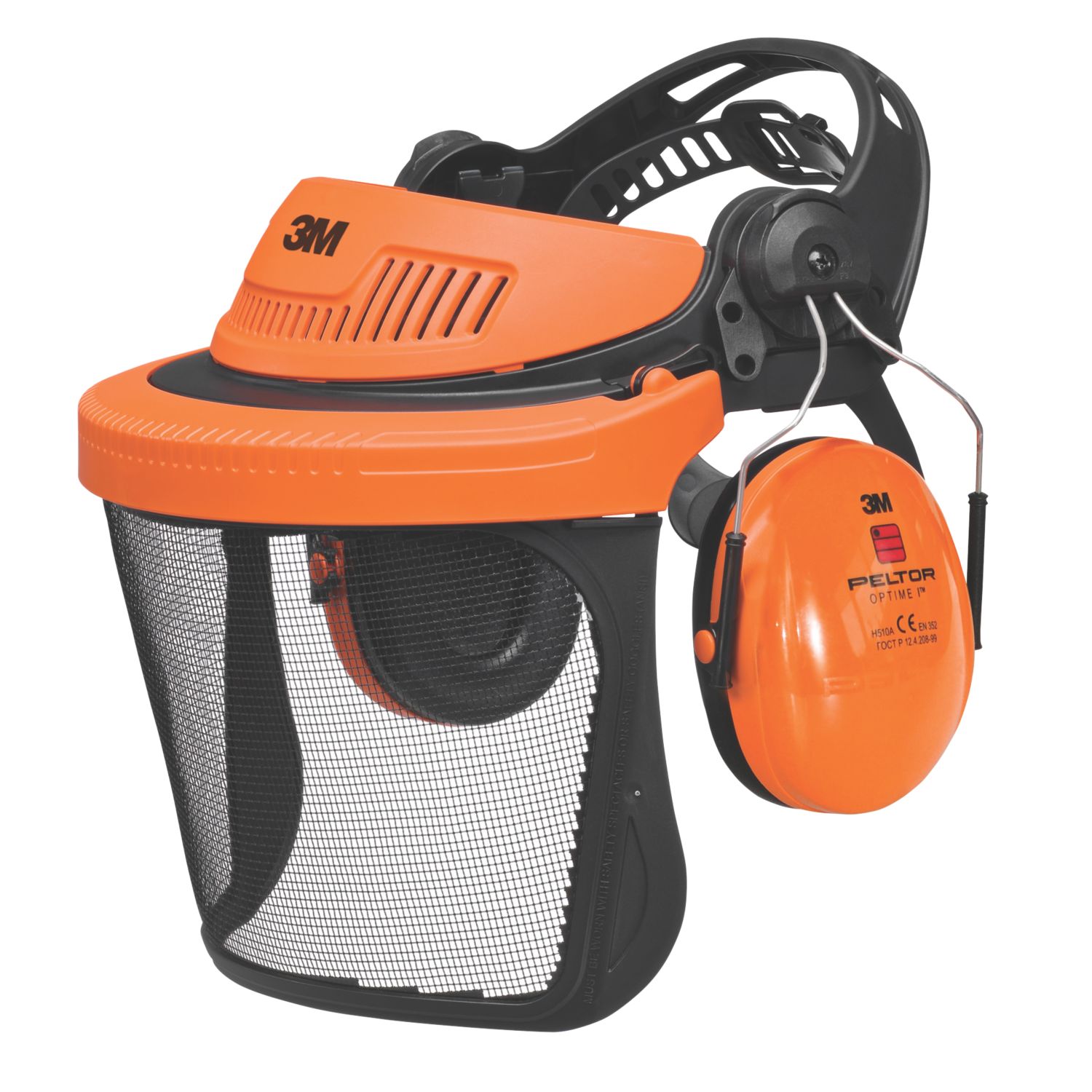 3M Peltor G500 Forestry Combination with Ear Defenders & Visor Black/Orange (2858F)
