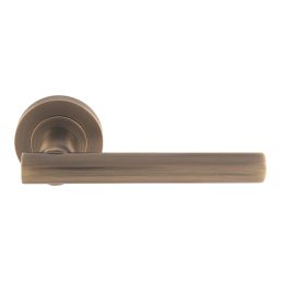 Smith & Locke Coniston Door Handle, Latch & Hinge Set Antique Brass 6 Pcs