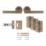 Smith & Locke Coniston Door Handle, Latch & Hinge Set Antique Brass 6 Pcs