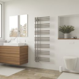Azur 1500mm x 550mm 1594BTU Chrome Flat Designer Towel Radiator