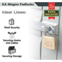 Burg-Wachter  Keyed Alike    Padlocks Brass 30mm 10 Pack