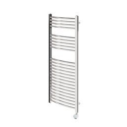 Flomasta 1200mm x 500mm 1024BTU Chrome Curved Electric Towel Radiator