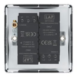 LAP  2-Gang 2-Way LED Dimmer Switch  Polished Chrome with Colour-Matched Inserts