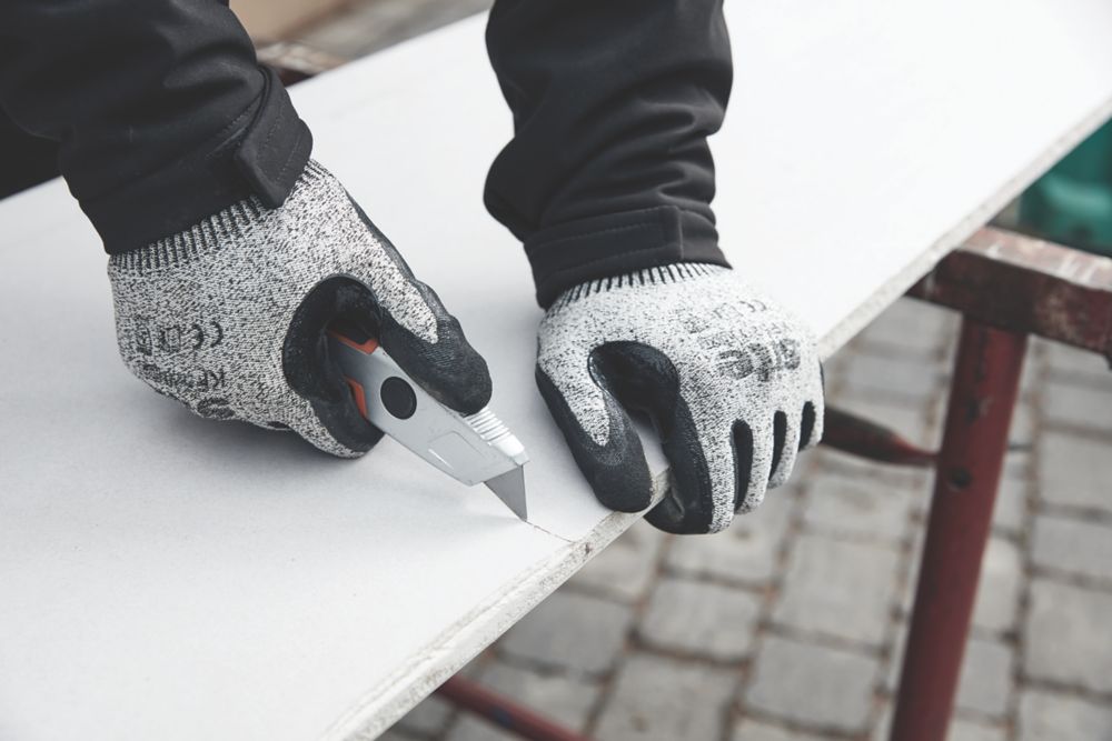 Site Gloves Grey / Black Medium - Screwfix