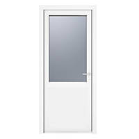 Crystal  2-Panel 1-Frosted Light LH White uPVC Back Door 2090 x 890mm