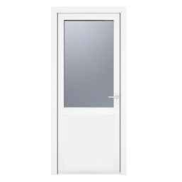 Crystal  1-Panel 1-Obscure Light Left-Handed White uPVC Back Door 2090mm x 890mm