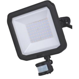 Luceco Castra Outdoor LED Floodlight With PIR Sensor Black 50W 5400lm