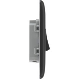 British General Nexus Metal 20A 16AX 1-Gang 2-Way Light Switch  Matt Black