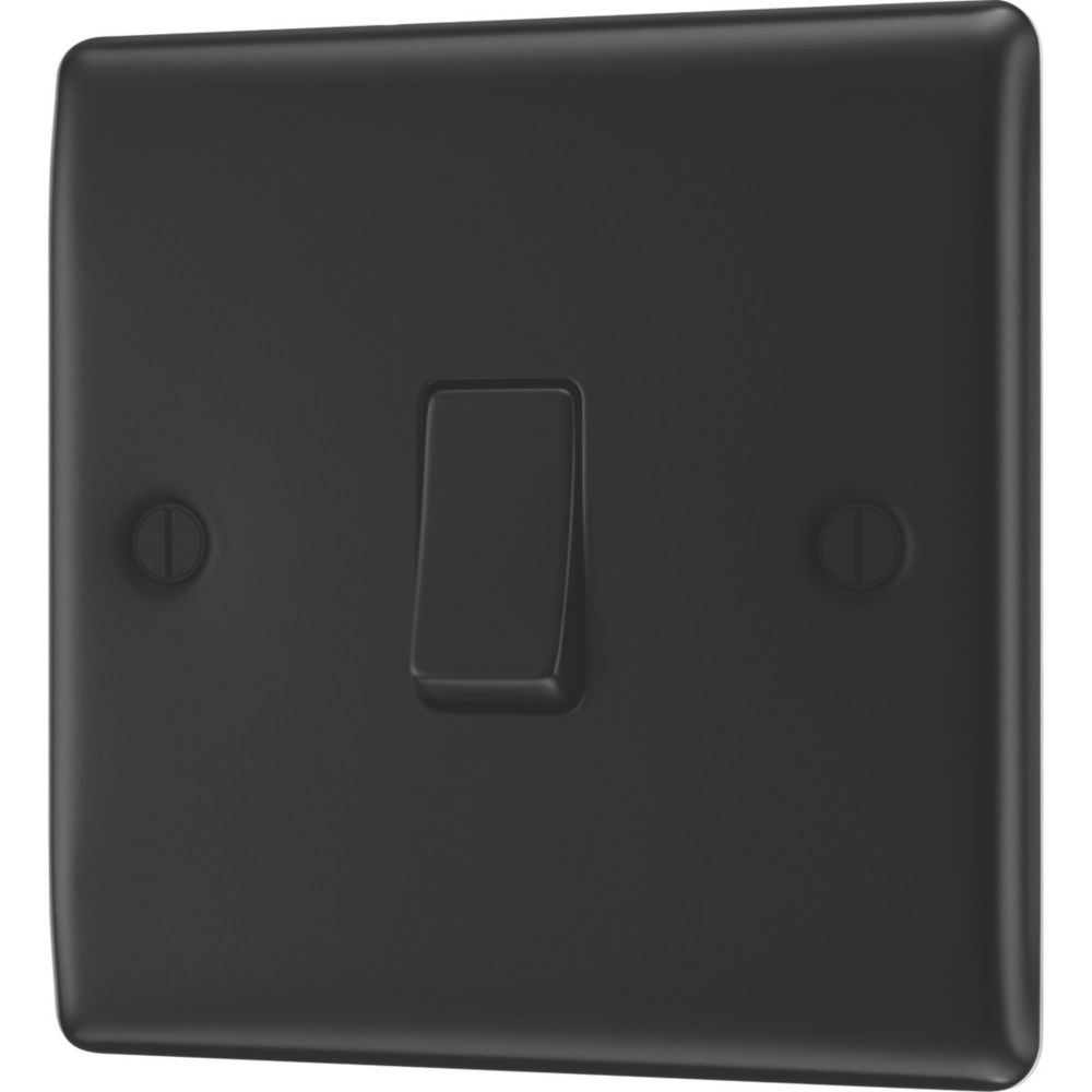British General Nexus Metal 20A 16AX 1-Gang 2-Way Light Switch  Matt Black