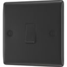 British General Nexus Metal 20A 16AX 1-Gang 2-Way Light Switch  Matt Black