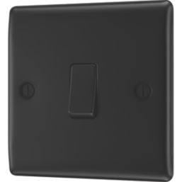 British General Nexus Metal 20A 16AX 1-Gang 2-Way Light Switch  Matt Black