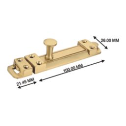 Smith & Locke Straight Door Bolt Brass-Effect 100mm