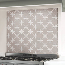 Laura Ashley Wicker Dove Grey Self-Adhesive Glass Kitchen Splashback 900mm x 750mm x 6mm
