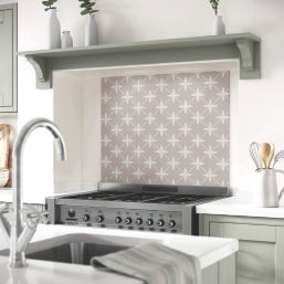Laura Ashley Wicker Dove Grey Self-Adhesive Glass Kitchen Splashback 900mm x 750mm x 6mm